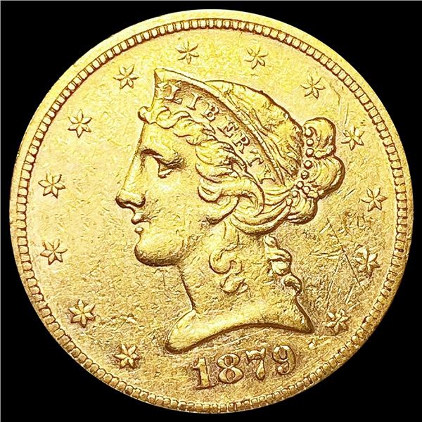 1879 $5 Gold Half Eagle UNCIRCULATED