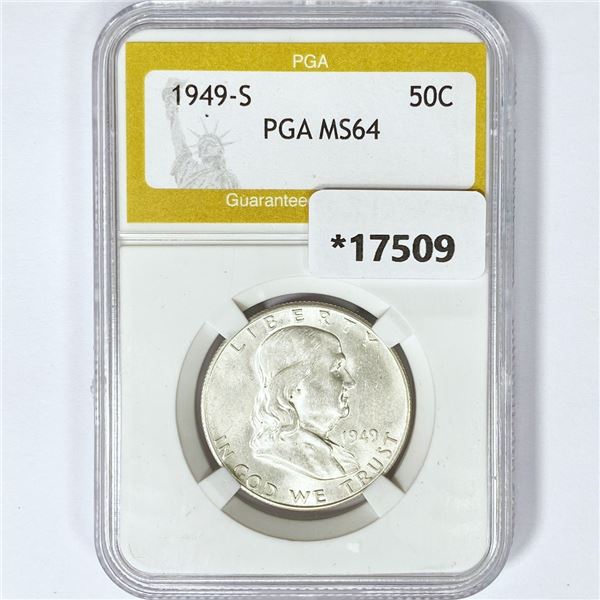 1949-S Franklin Half Dollar PGA MS64