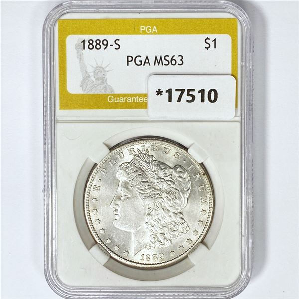 1889-S Morgan Silver Dollar PGA MS63