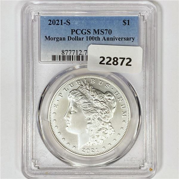 2021-S Morgan Silver Dollar PCGS MS70 100th Ann
