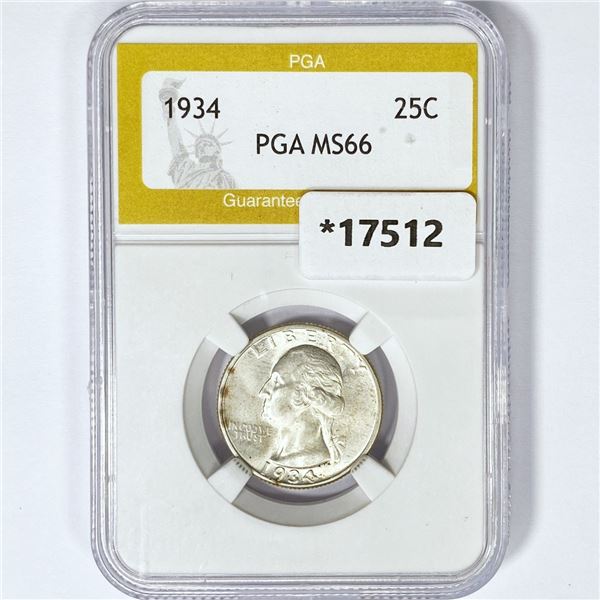 1934 Washington Silver Quarter PGA MS66