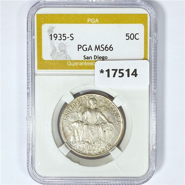 1935-S San Diego Half Dollar PGA MS66