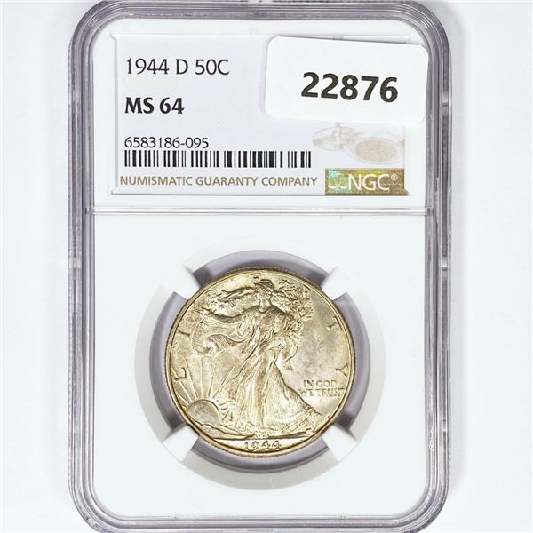 1944-D Walking Liberty Half Dollar NGC MS64