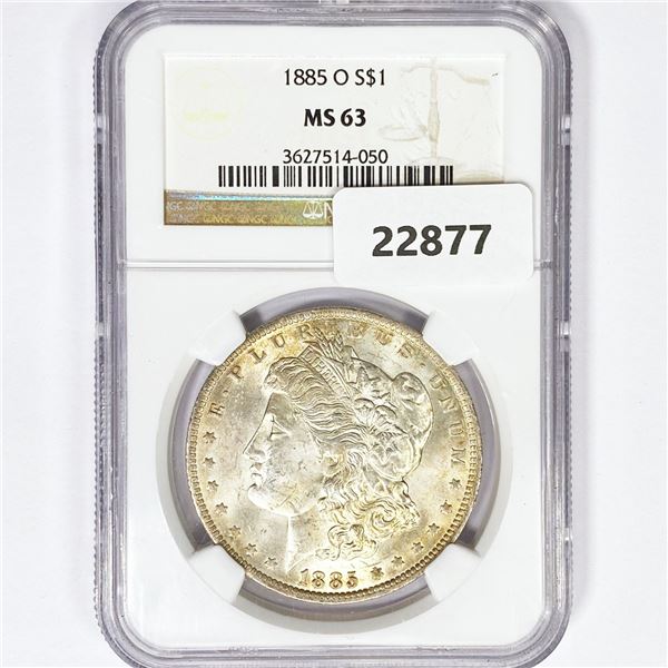 1885-O Morgan Silver Dollar NGC MS63