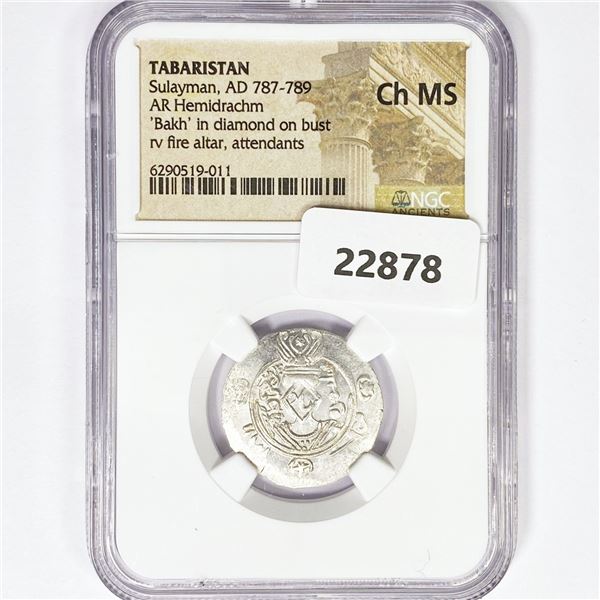 AD 787-789 Tabaristan AR Hemidrachm NGC Ch MS