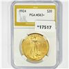 Image 1 : 1924 $20 Gold Double Eagle PGA MS63+