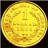 Image 2 : 1851-D Rare Gold Dollar UNCIRCULATED