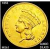 Image 1 : 1855 $3 Gold Piece UNCIRCULATED