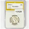 Image 1 : 1942-S Washington Silver Quarter PGA MS65+ PL