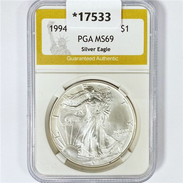 1994 American Silver Eagle PGA MS69