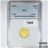 Image 1 : 1873-S $2.50 Gold Quarter Eagle NNC MS61