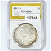 Image 1 : 1881-S Morgan Silver Dollar PGA MS65+