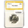 Image 1 : 1942-S Washington Silver Quarter PGA MS65