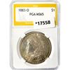Image 1 : 1883-O Morgan Silver Dollar PGA MS65