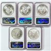 Image 2 : 1987 Set (5) American Silver Eagles NGC MS69