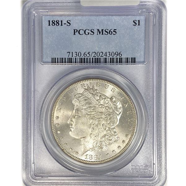 1881-S Morgan Silver Dollar PCGS MS65