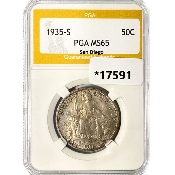 1935-S San Diego Half Dollar PGA MS65