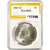 Image 1 : 1884-CC Morgan Silver Dollar PGA MS65