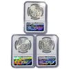 Image 2 : 1896, 1882-S (2) Set (3) Morgan Dollars NGC MS63