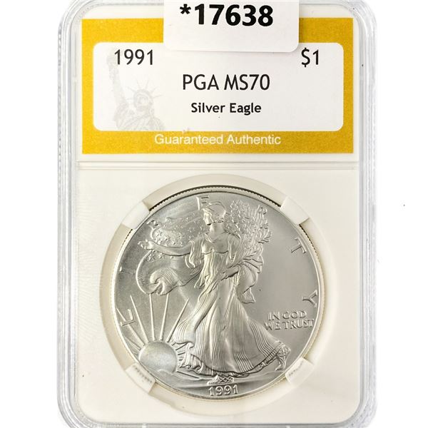 1991 American Silver Eagle PGA MS70