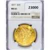 Image 1 : 1877 $20 Gold Double Eagle NGC MS61