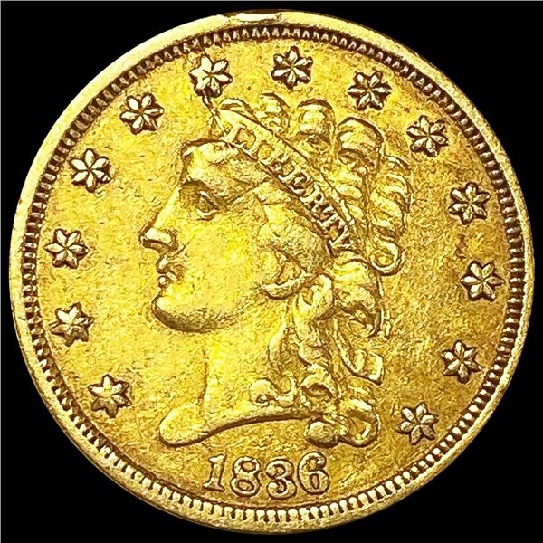 1836 $2.50 Gold Quarter Eagle NEARLY UNCIRCULATED