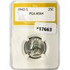 Image 1 : 1942-S Washington Silver Quarter PGA MS64