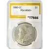 Image 1 : 1880-CC Morgan Silver Dollar PGA MS65+