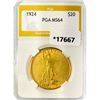 Image 1 : 1924 $20 Gold Double Eagle PGA MS64