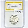 Image 1 : 1942-S Washington Silver Quarter PGA MS65+