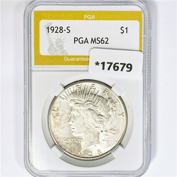 1928-S Silver Peace Dollar PGA MS62