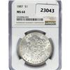 Image 1 : 1887 Morgan Silver Dollar NGC MS64