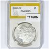 Image 1 : 1882-CC Morgan Silver Dollar PGA MS65