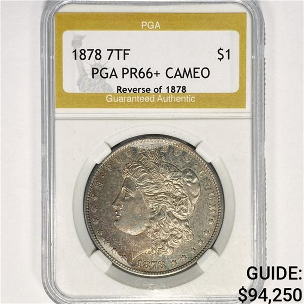 1878 7TF Morgan Silver Dollar PGA PR66+ CAM, Rev