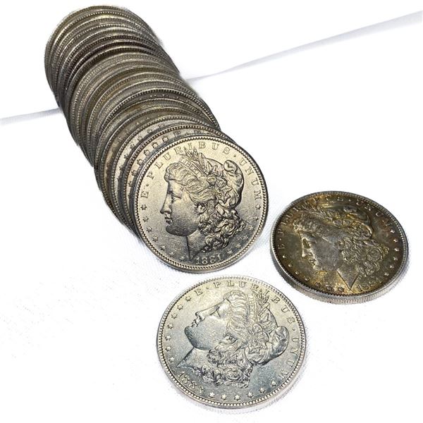 1880-1900 Morgan Silver $1's Roll (21 Coins) BU