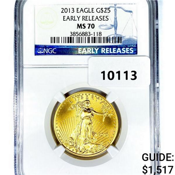2013 $25 1/2oz American Gold Eagle NGC MS70