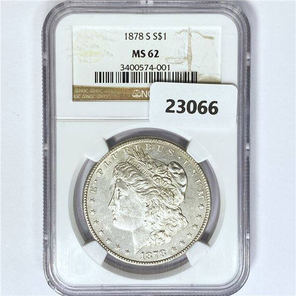 1878-S Morgan Silver Dollar NGC MS62