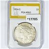 Image 1 : 1924-S Silver Peace Dollar PGA MS63