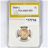 Image 1 : 1909-S Wheat Cent PGA MS65 RED