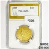 Image 1 : 1839 $10 Gold Eagle PGA AU55