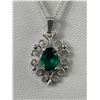 Image 2 : .925 Sterling, Greenstone Pendant Necklace