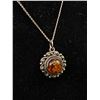 Image 2 : Vintage 925 Sterling with Genuine Amber Pendant with Chain Necklace