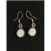 Image 2 : Pair of 925 Sterling Silver Australian Opal Earrings, Marked Mexico