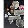 Image 2 : Misc Lot Of Home Decor. Continental Coffee Set, Glassware, Elephant Figures, Etc