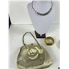 Image 2 : Gold Vintage Purse w/ Interesting Jewelry