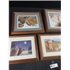 Image 2 : Lot Of 3 Wolf Framed Pictures & 1 Fox Framed Picture