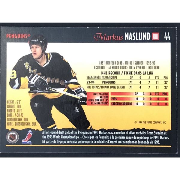 1994-95 O-PEE-CHEE PREMIER Markus Naslund (RC)