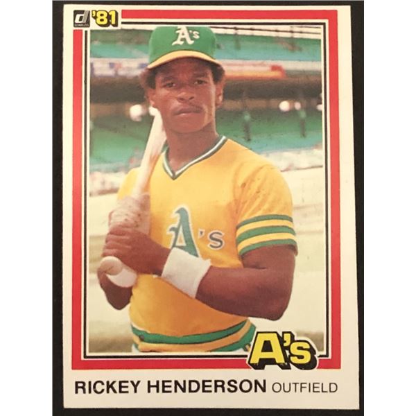 1981 DONRUSS Rickey Henderson (HOF) (RC)