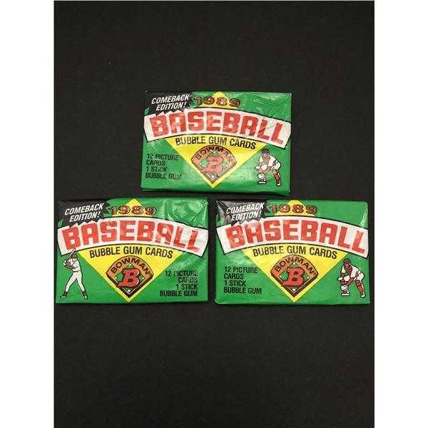 1989 BOWMAN Baseball wax packs (3)