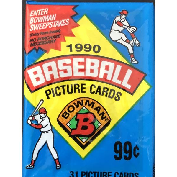 1990 BOWMAN Baseball 31 card pack